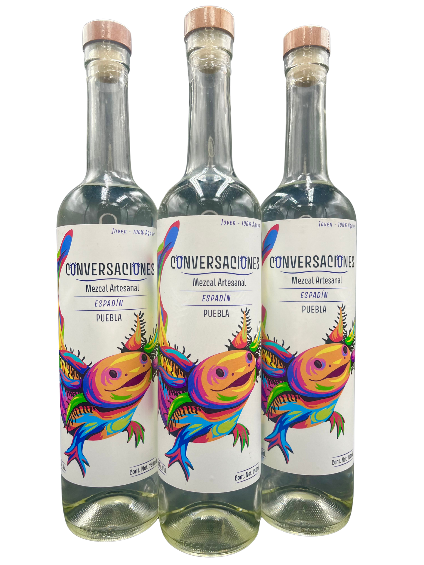 3 Mezcales Espadín Joven 750ml Conversaciones