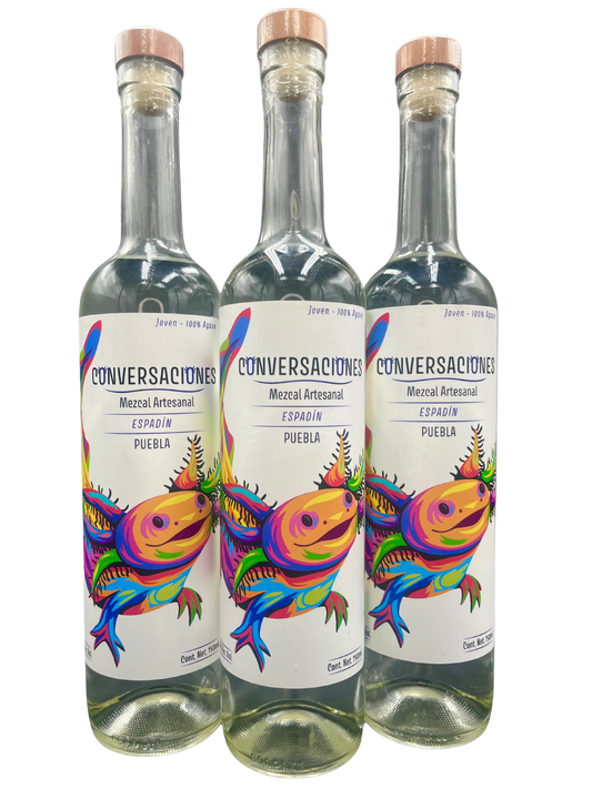 3 Mezcales Espadín Joven 750ml Conversaciones